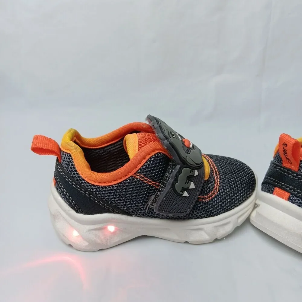 Carters Toddler Boys Dinosaur T-Rex Sneakers Sz 4M Gray Lighted Easy on Shoe